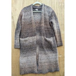 Caslon open cardigan brown long sleeve small